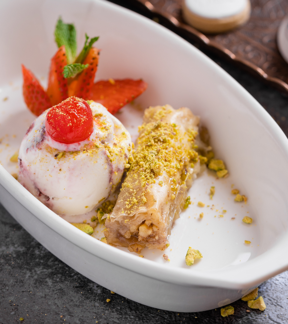 baklawa con helado